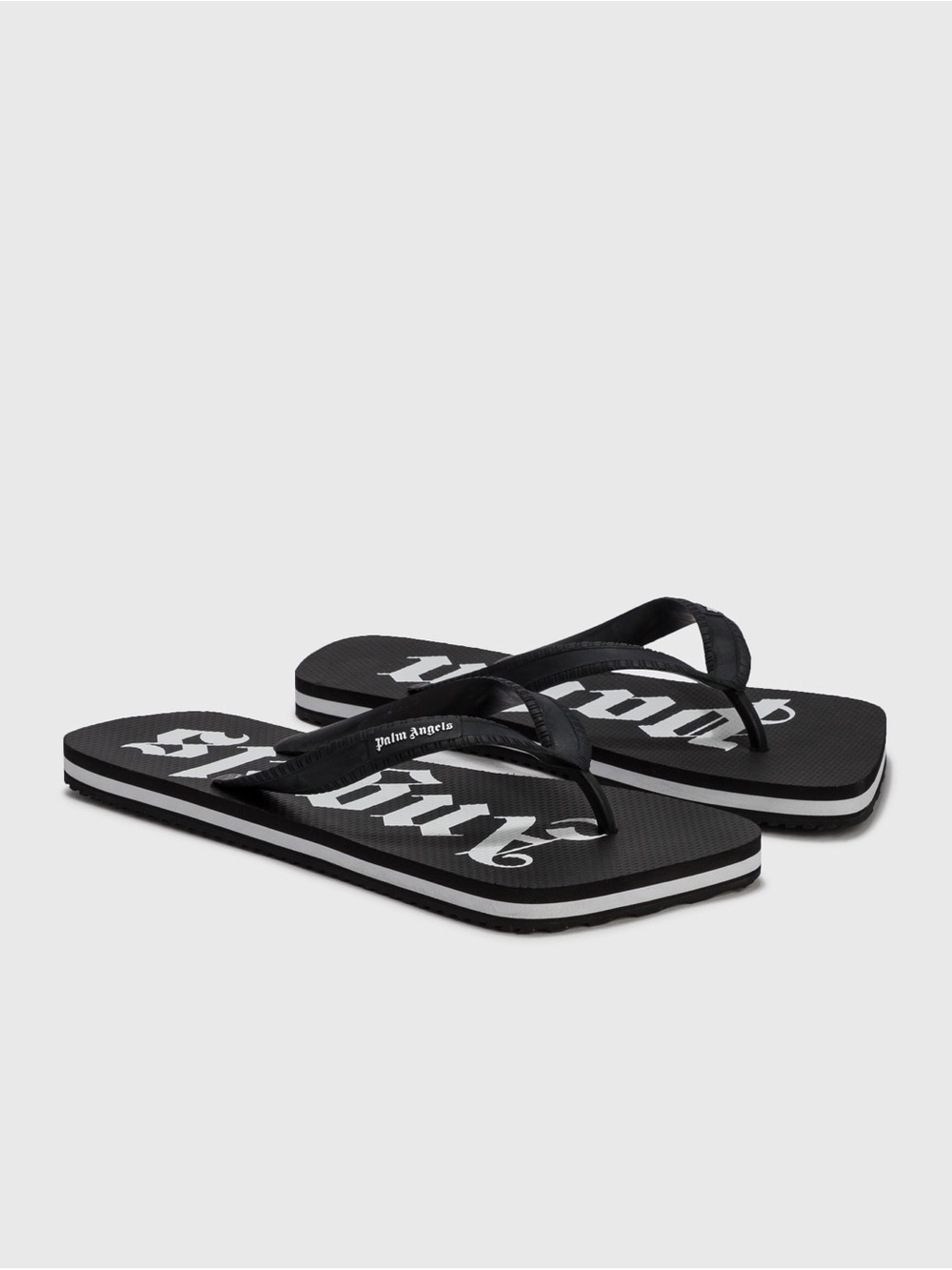 Palm Angels Black Flip Flops with White Gothic Logo - Picture 3 of 3
